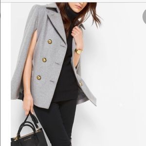Michael Kors grey wool cape  size S